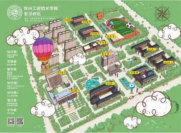 河南科技学院校园风景手绘图(为新生指路)(27)
