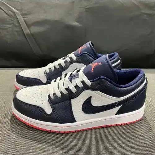 午夜蓝白蓝低帮篮球鞋乔1low海军蓝男女运动休闲鞋百搭滑板鞋 aj1低帮