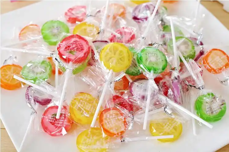 韩国糖果批发 90装桶装水果切片棒棒糖 创意学生糖果