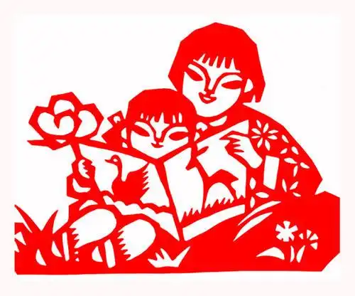 人物剪纸母爱13纯手工剪纸可装裱不乾胶贴纸学校幼儿园墙贴