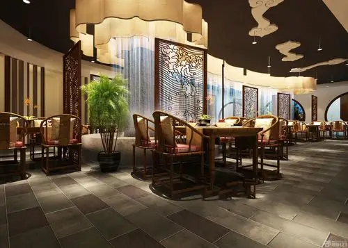 最新茶馆大厅吊顶装修效果图片