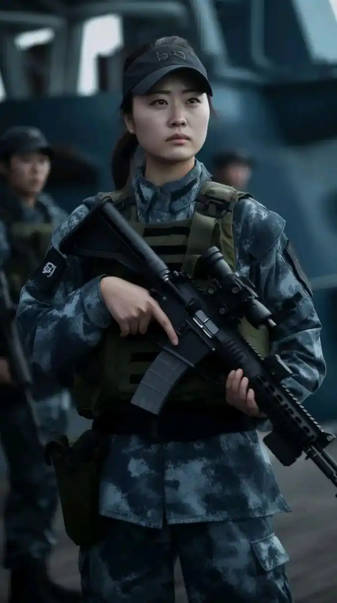 帅气的女兵,武器装备精良,英姿勃发,看来战斗力爆表,就是不知道是不是