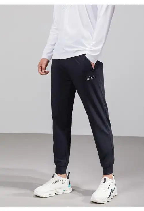 erke鸿星尔克运动裤男裤夏秋季外穿健身跑步裤子男士针织长裤舒适百搭