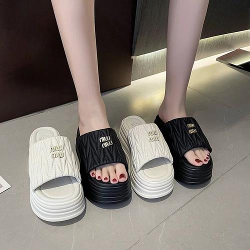 京东官方旗舰店官网女鞋子商城唯品会特卖正品牌松糕底高坡跟凉拖