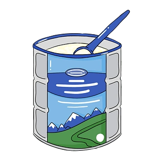 六一儿童节打开的奶粉罐装饰