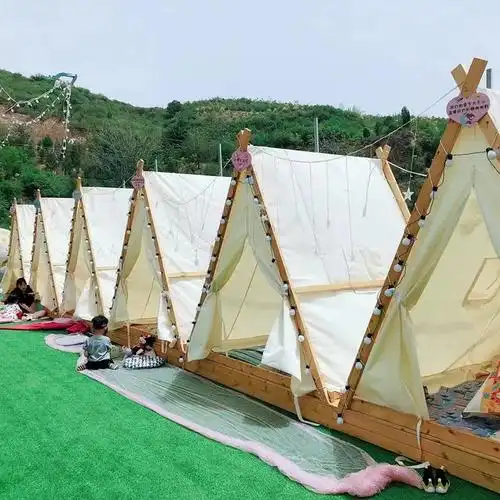 网红三角帐篷户外餐饮景区民宿火锅烧烤防雨小屋星空露营简易帐篷