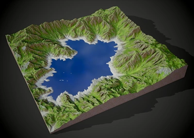 地形地表 山脉 盆地 山地 山峰_stone2015作品_场景自然场景_cg模型网