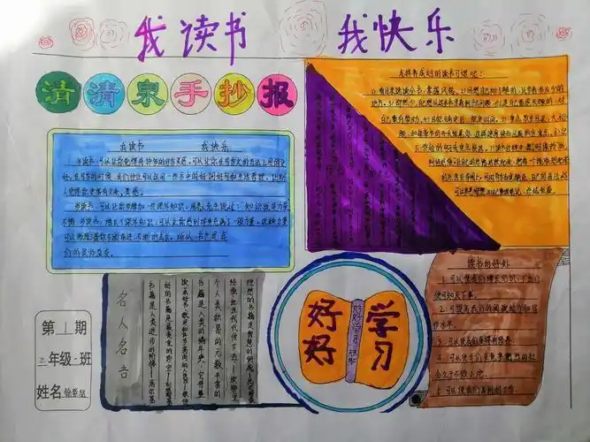 读好九年书不做错学生手抄报读好书手抄报