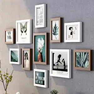 现代简约照片墙装饰创意背景相片墙相册墙上相框墙免打孔挂墙组合