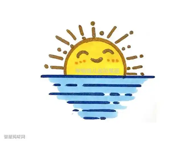 日出风景简笔画