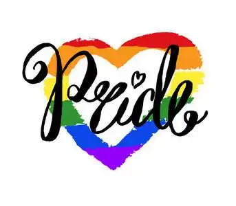 自豪感词自定义刻字文本彩色的 lgbt 彩虹旗颜色照片