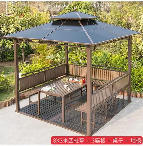 凉亭庭院遮阳棚雨棚户外四角室外移动铁艺组装阳光房花园别墅亭子3535