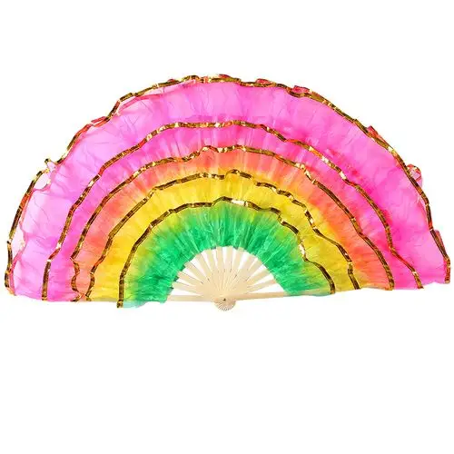 加长纱扇 舞蹈扇子跳舞扇广场舞双面扭秧歌演出道具左右手一对新款