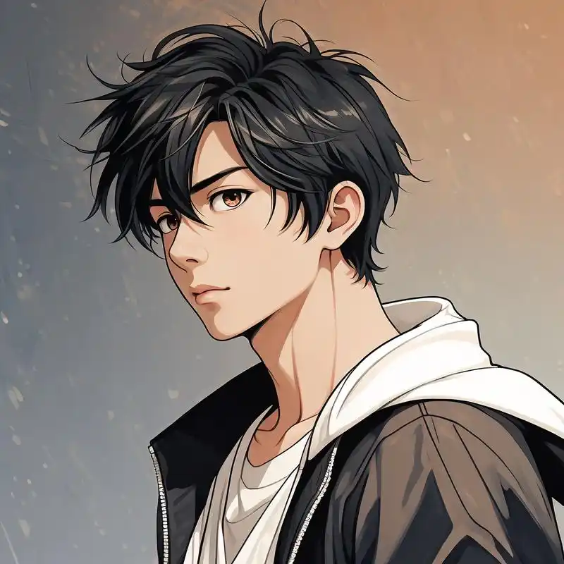 90动漫男生帅气侧脸头像96