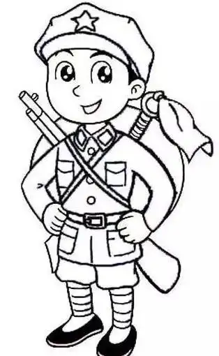 简笔画教程吹号的红军简笔画图片小红军战士简笔画小红军敬礼简笔画