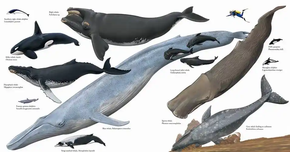 不过,我们今天的主角不是抹香鲸也不是蓝鲸,而是座头鲸和虎鲸!