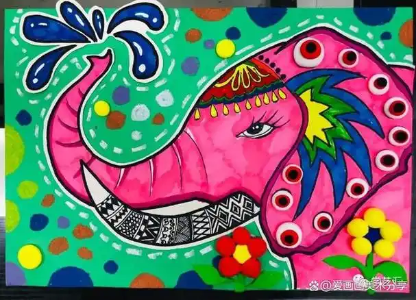 50张创意美术儿童获奖范画很值得初学者临摹色彩都是高级感