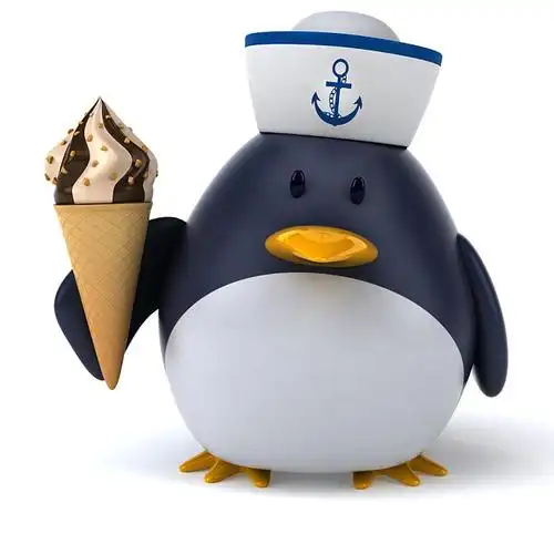 有趣,企鹅,冰淇淋,隔绝,白色背景_高清图片_全景视觉