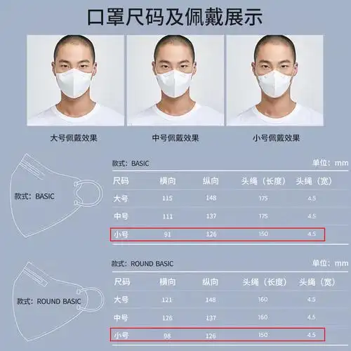 【儿童/女性适用】韩国etiqa 防护口罩防雾霾 kf94防飞沫喷溅口罩 s码