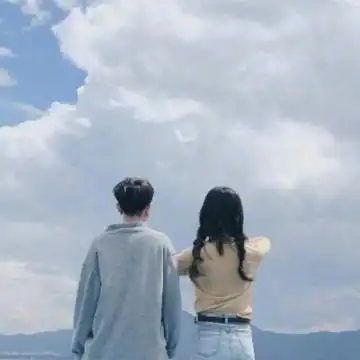 背影幸福可爱一对情侣头像