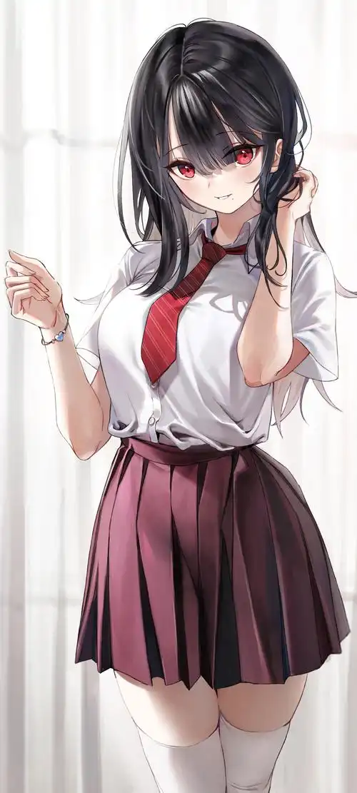 白衬衫领带动漫女生手机壁纸