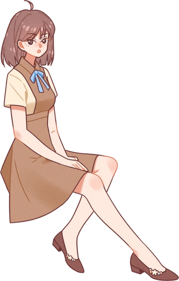 明星idol漫画人物-坐姿女孩