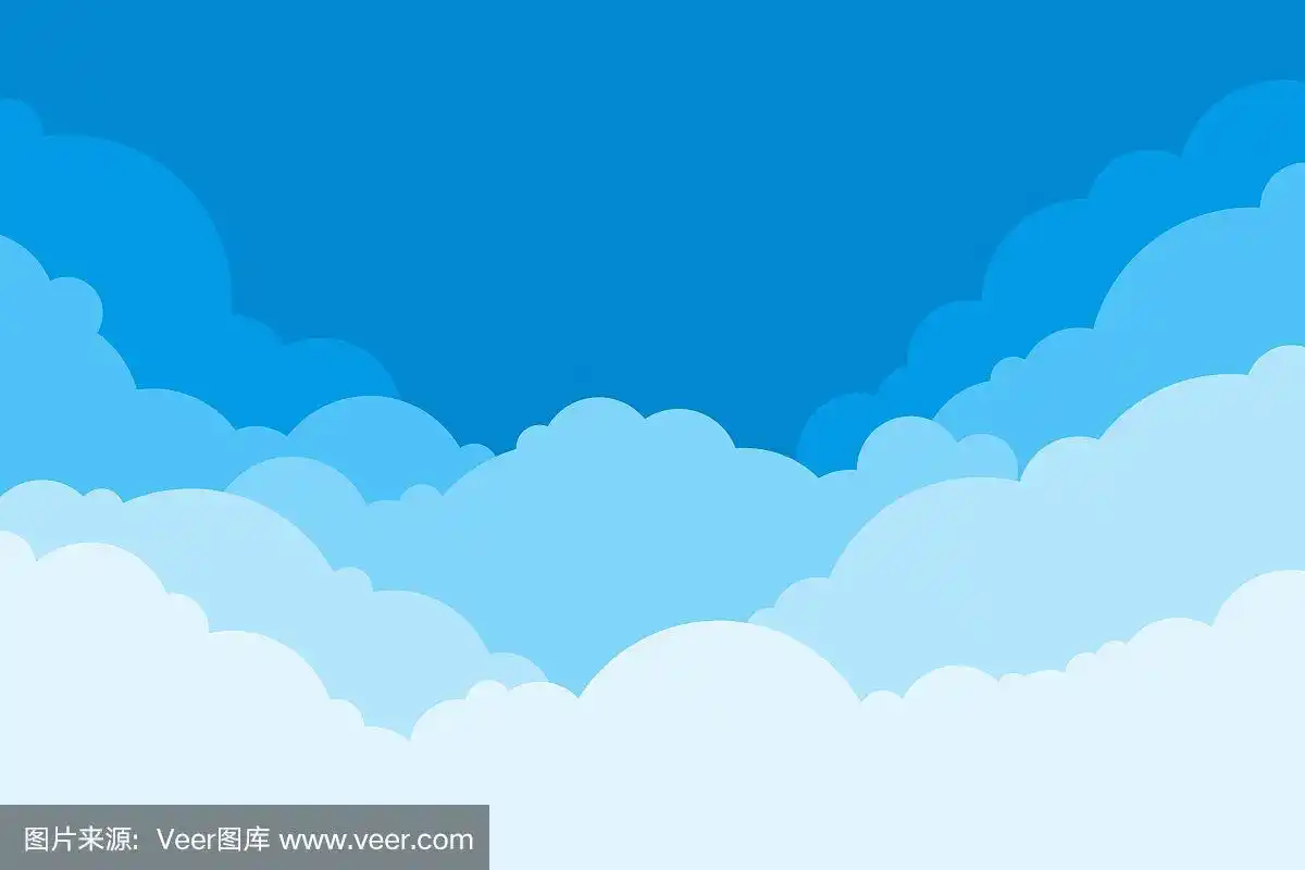 卡通的背景.明亮的设计插图.云背景的孩子.矢量图