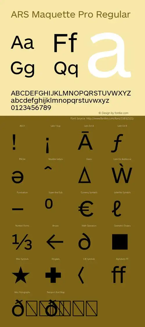 arsmaquettepro-regular version 3.001图片样张