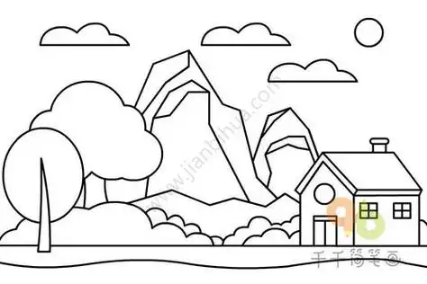 自然风景简笔画儿童大自然风景简笔画