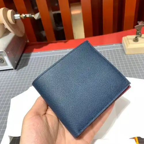 hermescolorblockwallet爱马仕拼色掌纹牛皮男款钱夹短款对折钱包