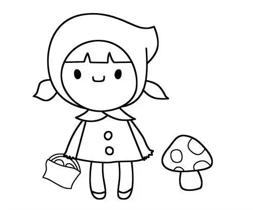 小红帽简笔画带颜色小红帽简笔画带颜色卡通图片