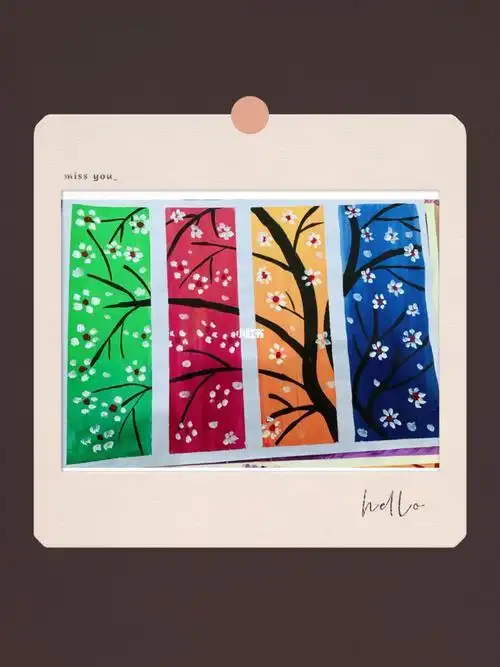 春夏秋冬水粉画春夏秋冬水粉画四宫格