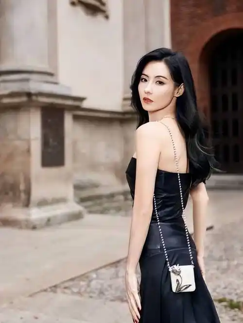 张柏芝出席oppo品牌米兰活动 黑裙女神满分状态_时尚_长裙_魅力