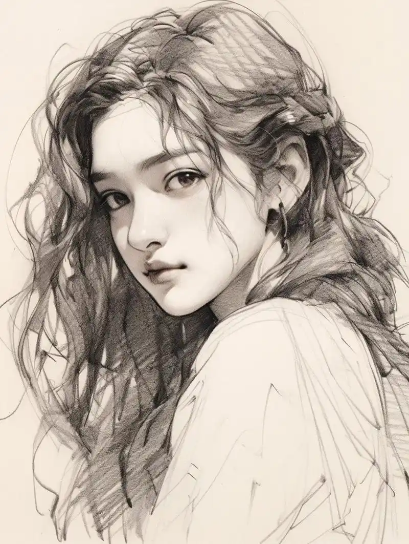 咒语分享:人像素描素材  可供借鉴,可供参考.