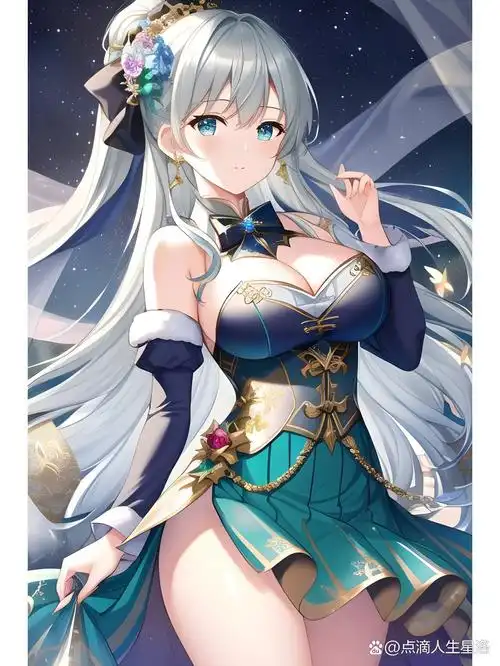 优雅梦幻秘境精灵女,动漫二次元绘画人物