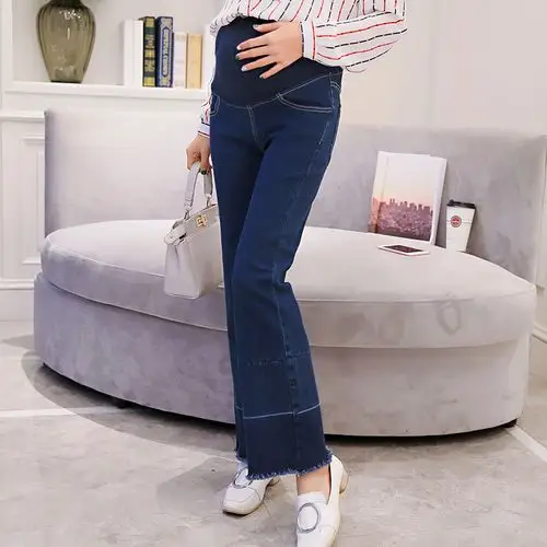 孕妇裤春秋孕妇牛仔喇叭裤长裤春季托腹孕妇打底裤子薄款外穿孕妇