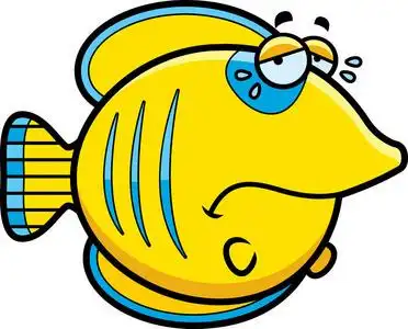 哭泣的卡通鱼照片