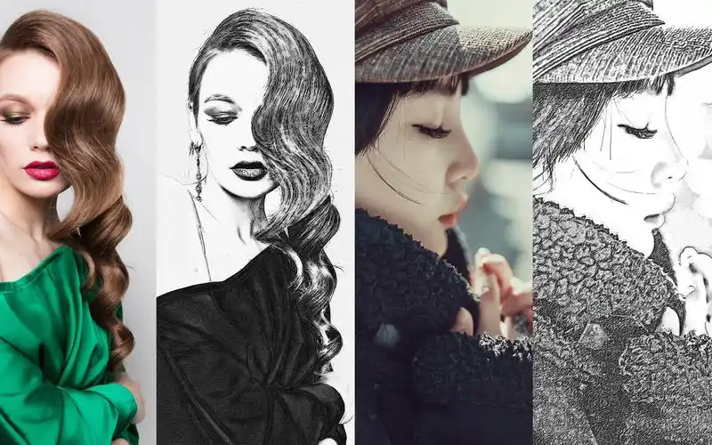 活动  photoshop教程:人像转黑白铅笔素描ps动作