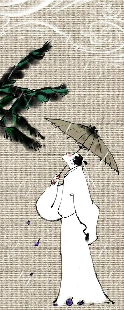 倚窗听雨似歌唱,狂风伴舞来一场,天上人间总关情,细雨湿衣送凉爽.