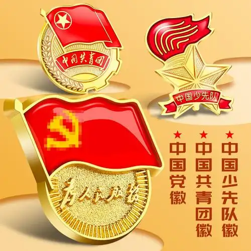 标准型党徽2020新版磁铁扣共青团团徽少先队队徽徽章党章别针胸徽
