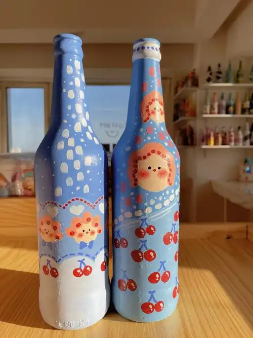 创意美术##旧物改造##丙烯画##玻璃瓶##丙烯##装饰画