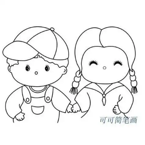 可爱头像小孩子简笔画小婴儿简笔画头像图片大全挨在一起的两个天线