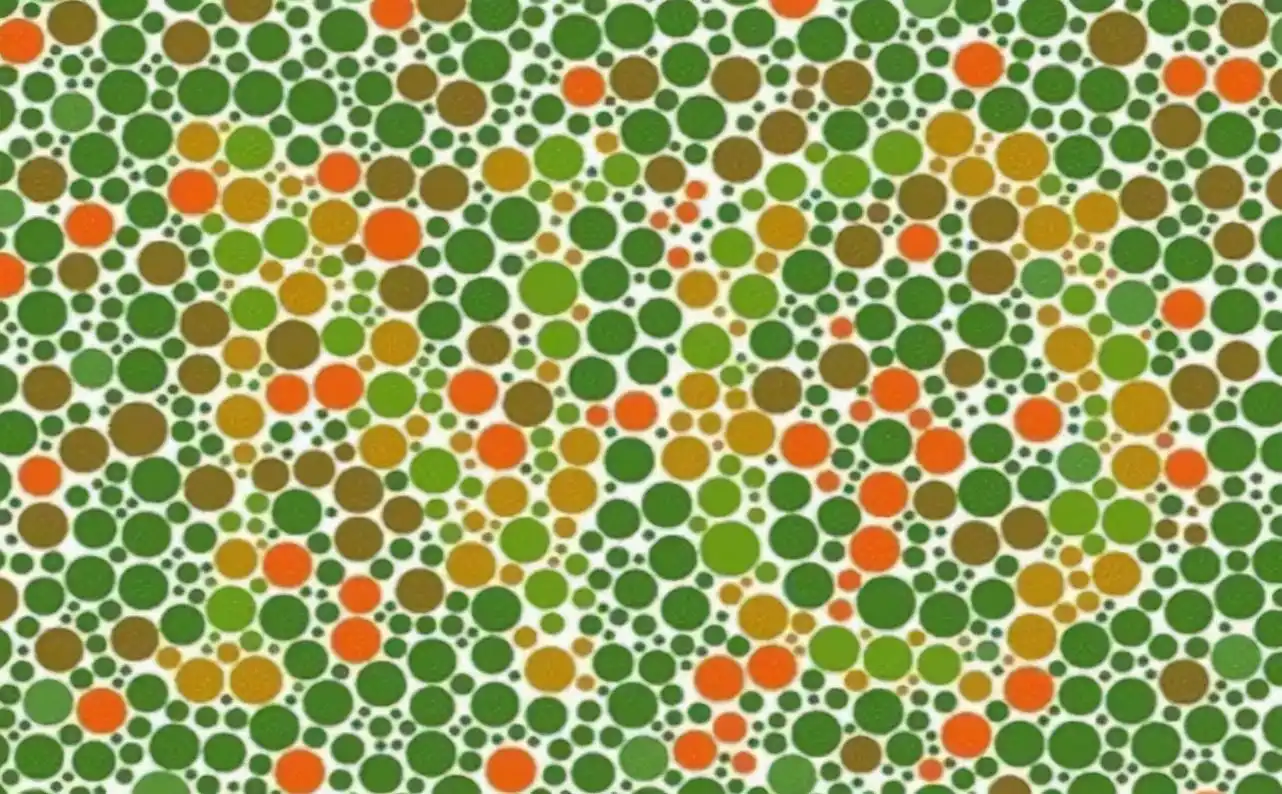 五张色盲测试图,难度逐渐增加,最后一张属于大神级