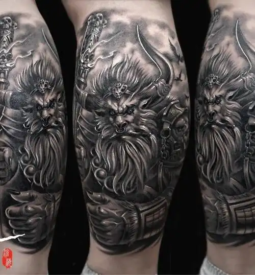 牛魔王_纹身图案手稿图片_东的纹身作品集