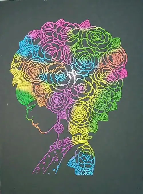 陆续上传我三年来的刮画作品