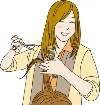 照片素材(图片): 女理发师 女理发师 游客 理容师 美发沙龙