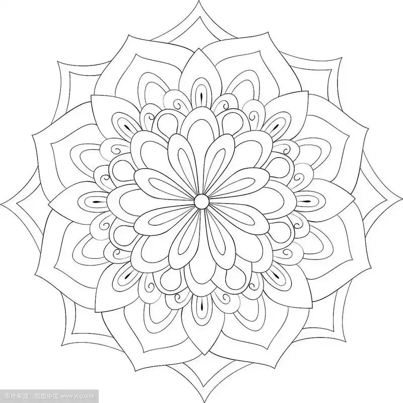 成人涂色书册一幅禅宗曼陀罗图像