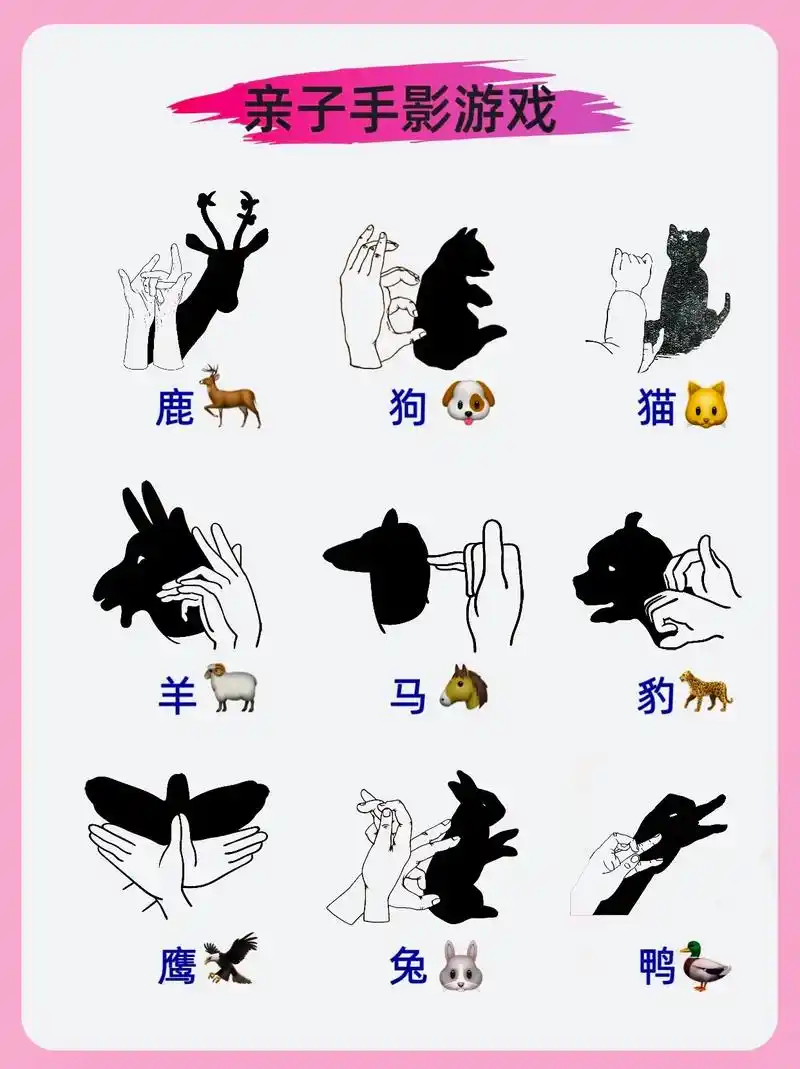 好玩的亲子手影游戏来了,家长们快收藏起来.#创作灵感 #亲子 - 抖音