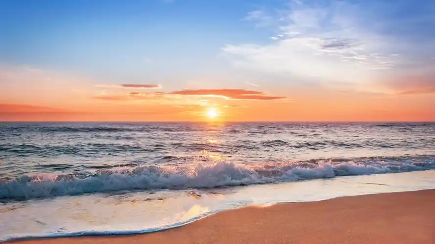 唯美落日海边风景唯美高清桌面壁纸