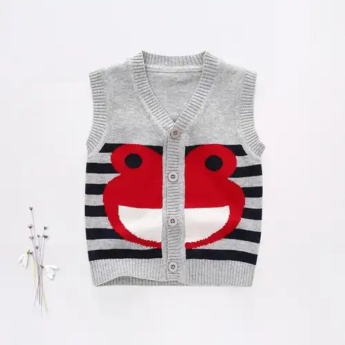 迪鲁奥diluao婴儿开衫男童女童毛衣针织马甲秋冬装坎肩01岁宝宝秋季